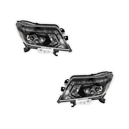 Nissan Navara D23 NP300 (2015 - 2021) Black LED OEM Style Headlights LH + RH