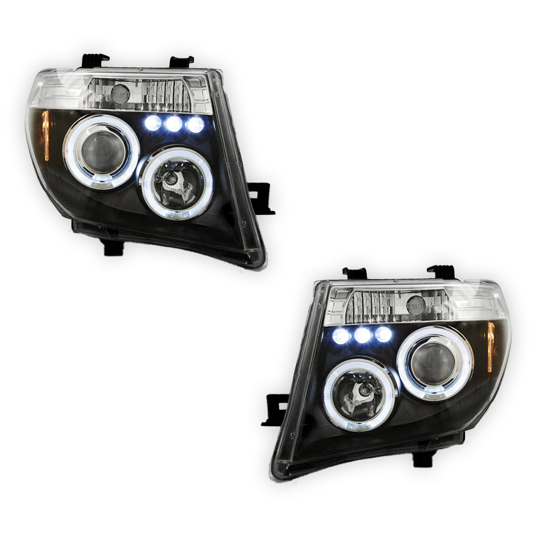 Nissan Navara D40 (2005 - 2010) Halo Angel Eyes Headlights LH + RH