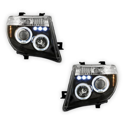 Nissan Navara D40 (2005 - 2010) Halo Angel Eyes Headlights LH + RH