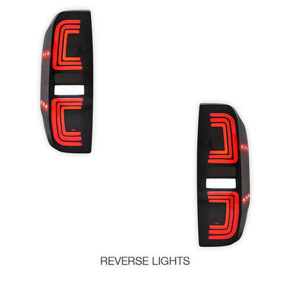Nissan Navara D40 (2005 - 2015) Sequential Smoked Black LED Tail Lights LH + RH
