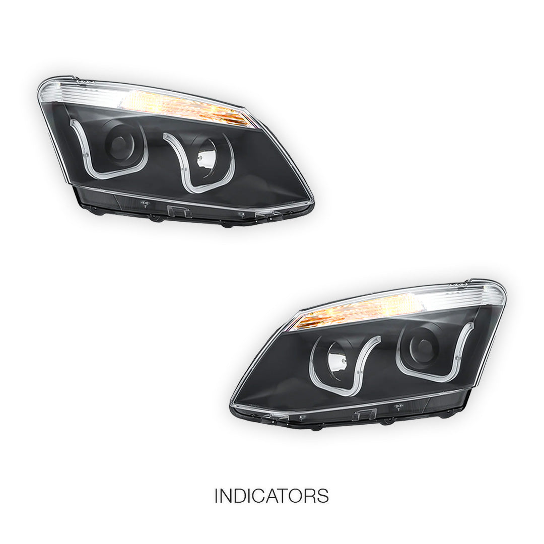 Isuzu D-MAX (2012 - 2016) Black Eagle U-Shape Halo Angel Eyes Headlights LH + RH