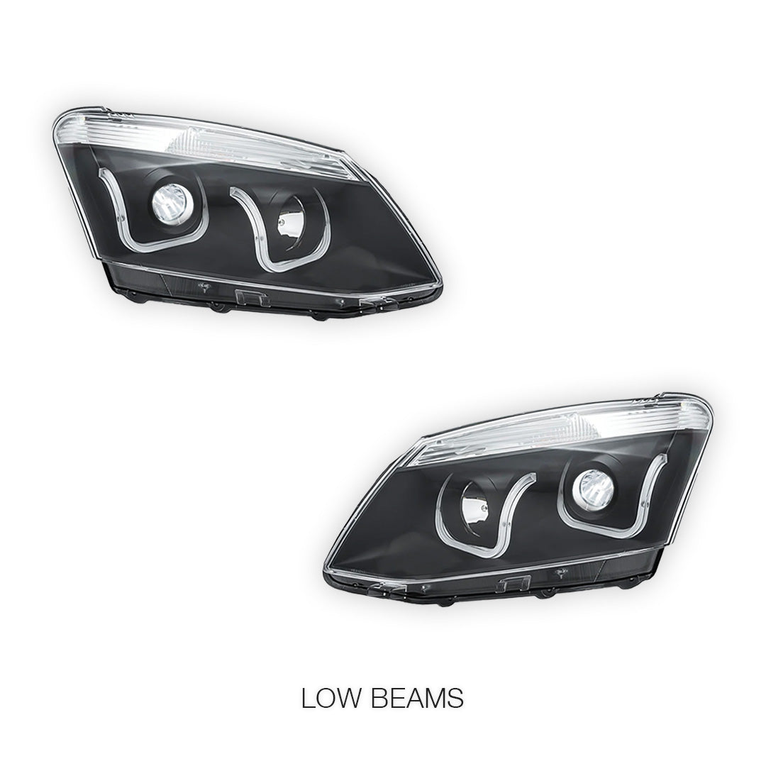 Isuzu D-MAX (2012 - 2016) Black Eagle U-Shape Halo Angel Eyes Headlights LH + RH