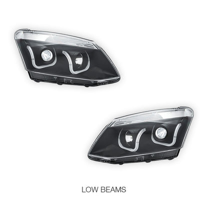 Isuzu D-MAX (2012 - 2016) Black Eagle U-Shape Halo Angel Eyes Headlights LH + RH