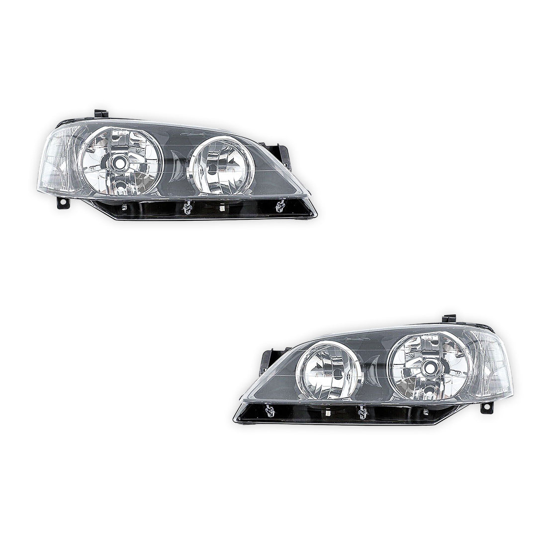 Ford Falcon / Fairmont BA BF (2002 - 2006) Chrome / Black OEM Style Headlights LH + RH