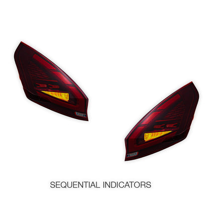 Ford Fiesta WS / WT / WZ (2008 - 2019) Sequential Red Full LED Tail Lights LH + RH