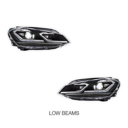 Volkswagen Golf VII MK7 (2014 - 2017) Dual Beam Projector Sequential Headlights LH + RH