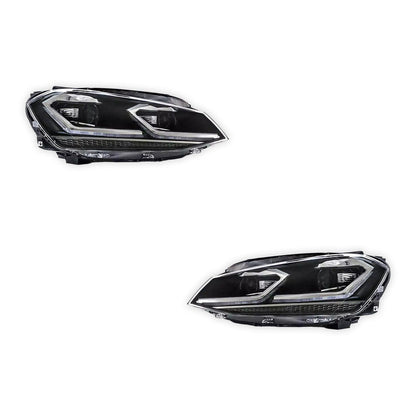 Volkswagen Golf VII MK7 (2014 - 2017) Dual Beam Projector Sequential Headlights LH + RH