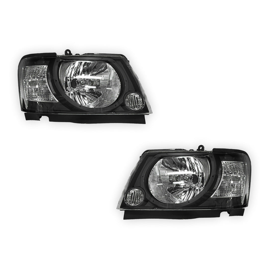 Nissan Patrol GU Y61 Wagon (2004 - 2016) Black OEM Style Headlights LH + RH