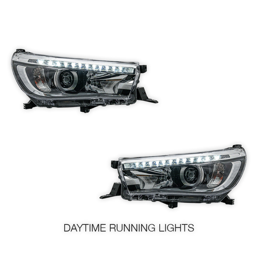 Toyota Hilux N80 (2015 - 2020) Sequential Projector OEM Style Headlights LH + RH