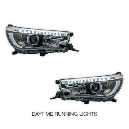 Toyota Hilux N80 (2015 - 2020) Sequential Projector OEM Style Headlights LH + RH