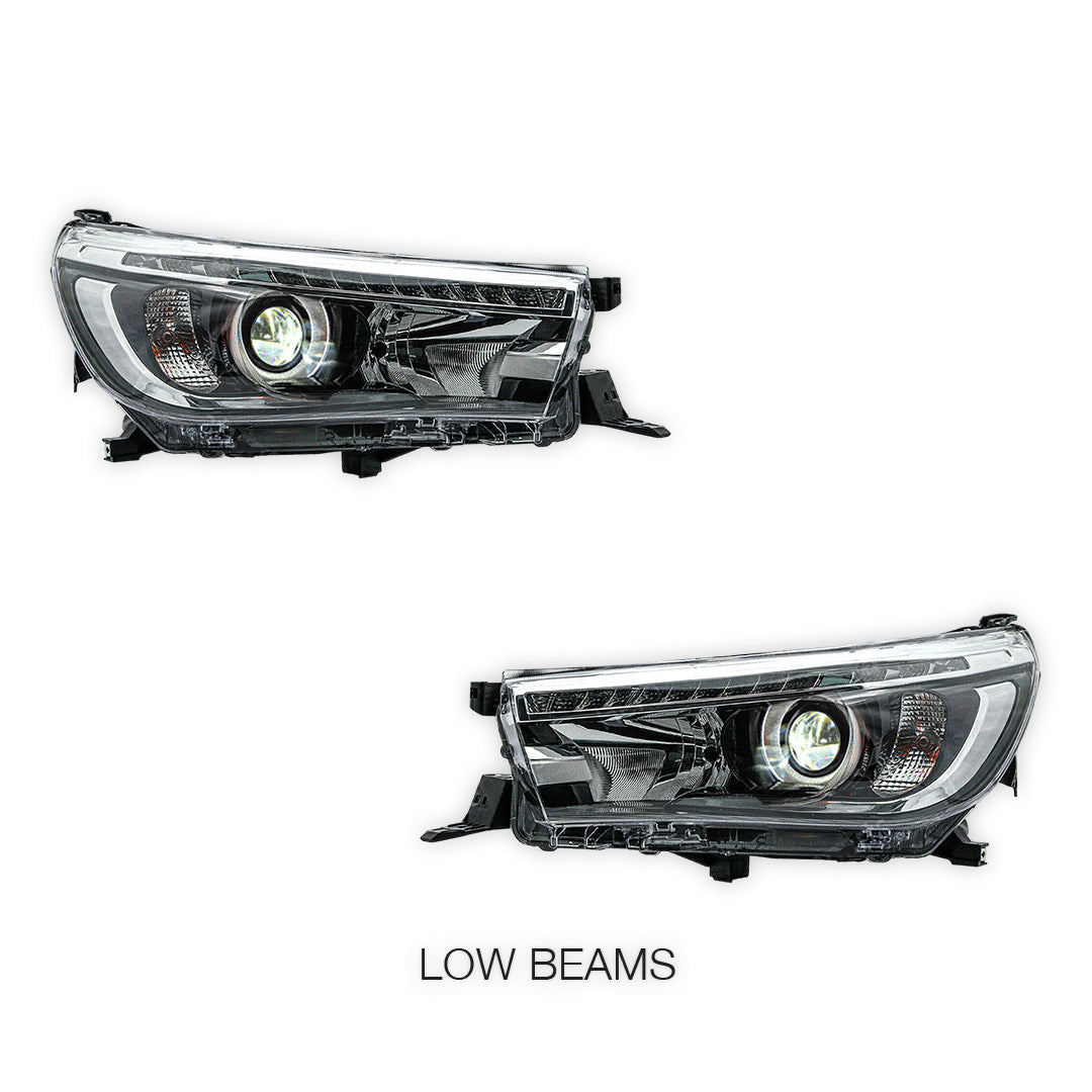 Toyota Hilux N80 (2015 - 2020) Sequential Projector OEM Style Headlights LH + RH