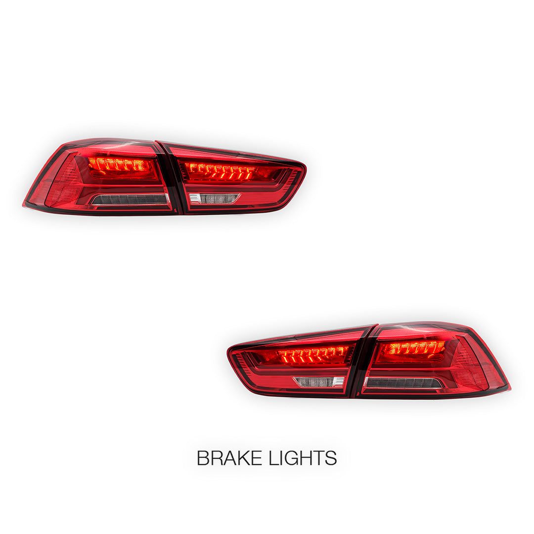 Mitsubishi Lancer Evo X / CJ / CF (2008 - 2017) Sequential Red LED Tail Lights LH + RH