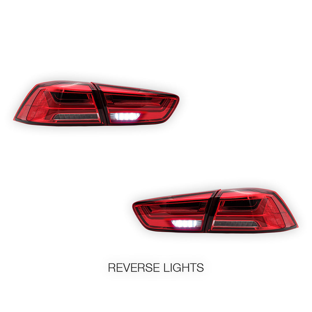 Mitsubishi Lancer Evo X / CJ / CF (2008 - 2017) Sequential Red LED Tail Lights LH + RH