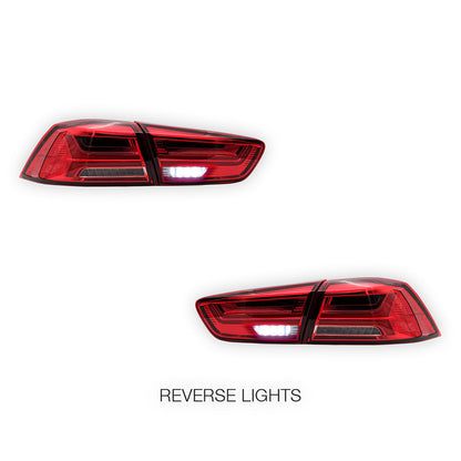 Mitsubishi Lancer Evo X / CJ / CF (2008 - 2017) Sequential Red LED Tail Lights LH + RH