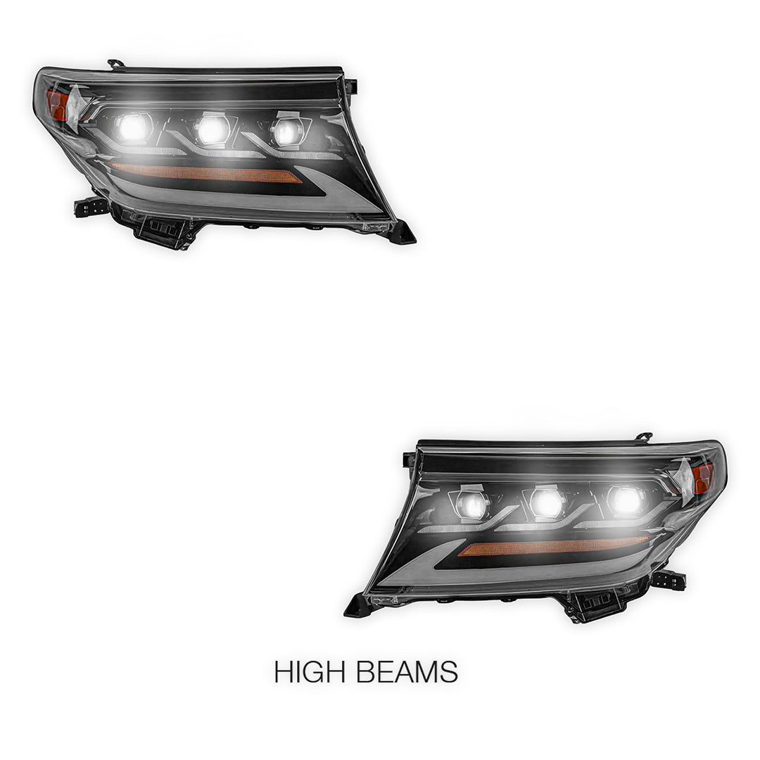 Toyota LandCruiser 200 Series (2008 - 2015) Sequential LED DRL Headlights LH + RH