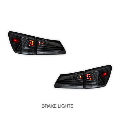 Lexus IS250 GSE20 (2006 - 2012) Sequential Smoked Full LED Tail Lights LH + RH
