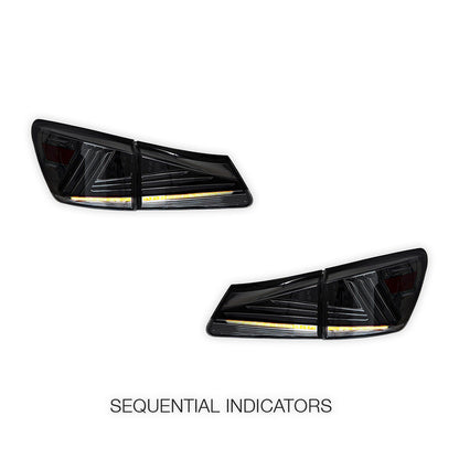 Lexus IS350 GSE21 (2006 - 2012) Sequential Smoked Full LED Tail Lights LH + RH
