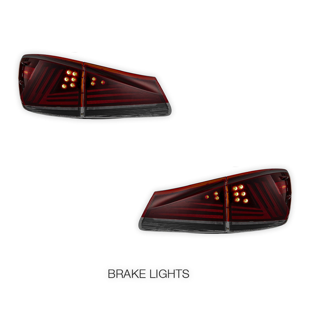 Lexus IS-F USE20 (2008 - 2012) Sequential Red Full LED Tail Lights LH + RH