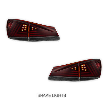 Lexus IS-F USE20 (2008 - 2012) Sequential Red Full LED Tail Lights LH + RH