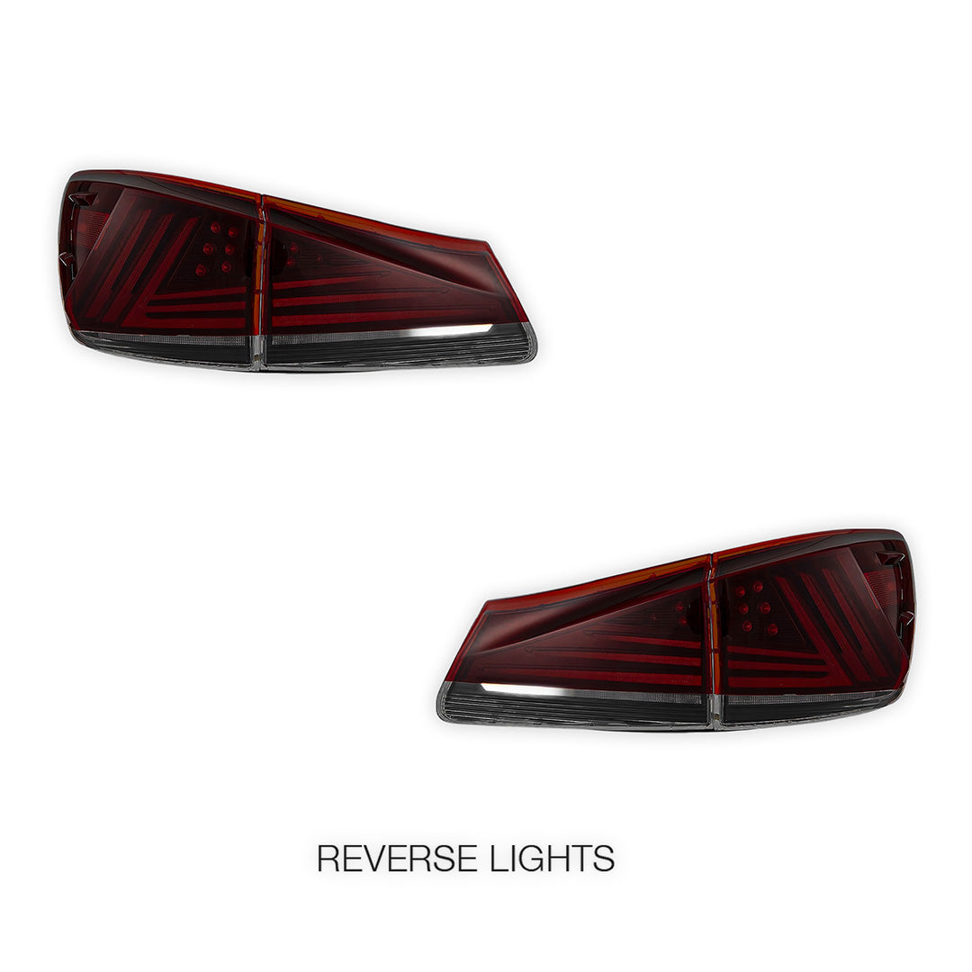 Lexus IS-F USE20 (2008 - 2012) Sequential Red Full LED Tail Lights LH + RH
