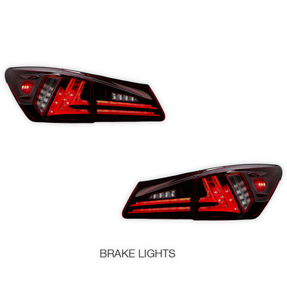 Lexus IS-F USE20 (2008 - 2015) Sequential Red Full LED Tail Lights LH + RH