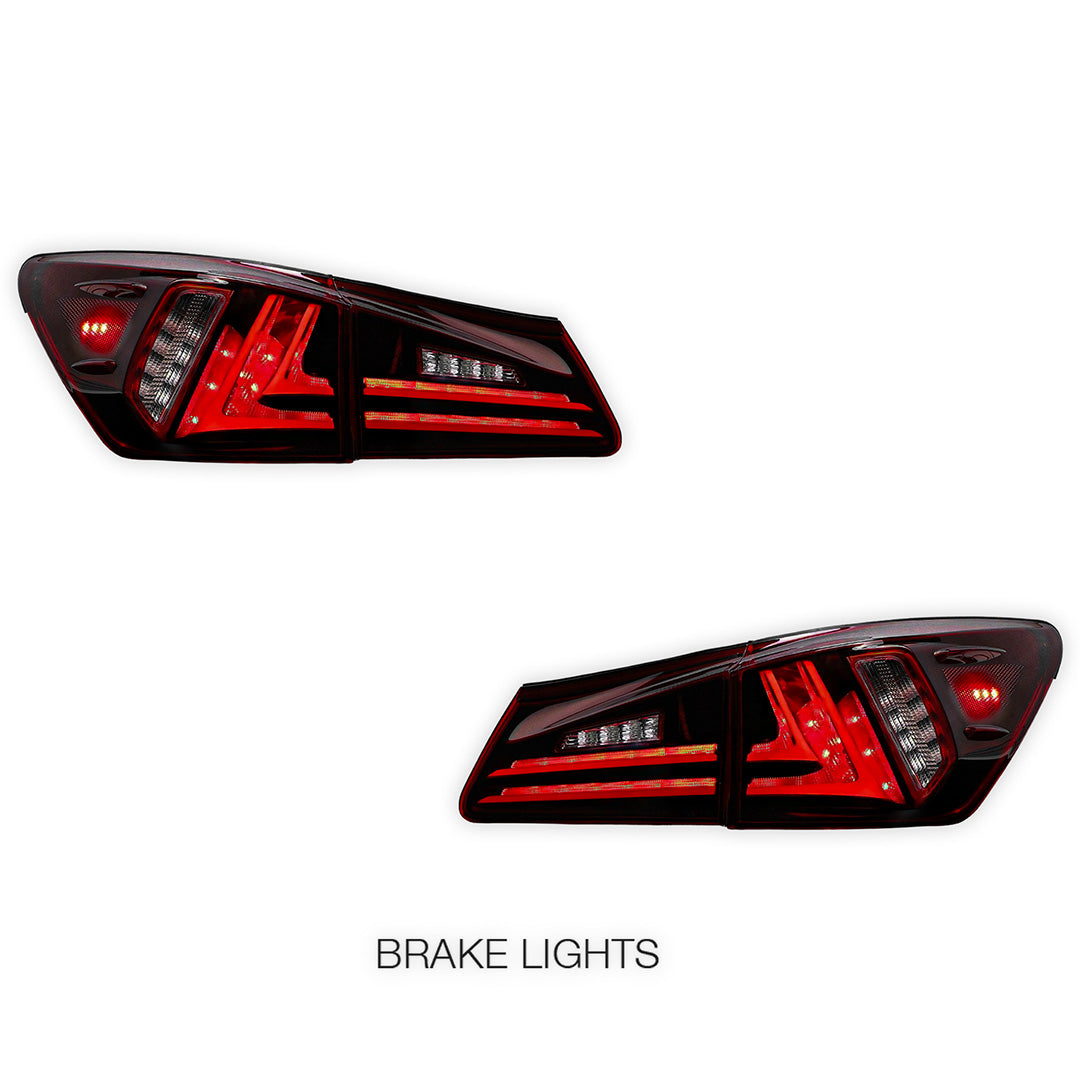 Lexus IS250 GSE20 / GSE30 (2006 - 2013) Sequential Red Full LED Tail Lights LH + RH