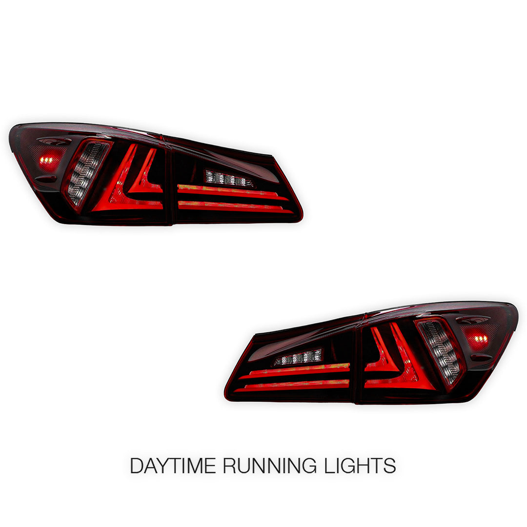 Lexus IS-F USE20 (2008 - 2015) Sequential Red Full LED Tail Lights LH + RH
