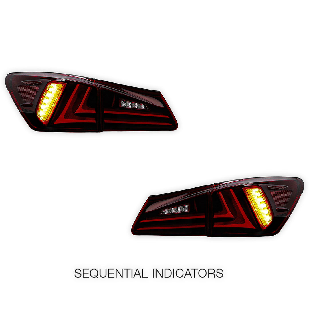 Lexus IS350 GSE21 / GSE31 (2006 - 2013) Sequential Red Full LED Tail Lights LH + RH