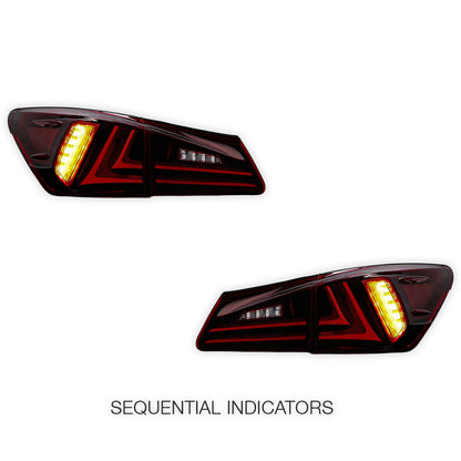 Lexus IS350 GSE21 / GSE31 (2006 - 2013) Sequential Red Full LED Tail Lights LH + RH