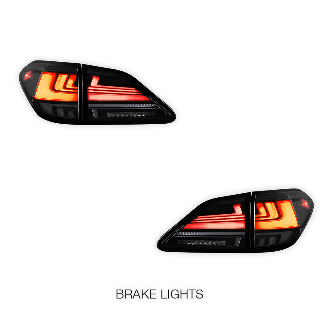 Lexus RX450h GYL15 (2009 - 2014) Sequential Black Smoked LED Tail Lights LH + RH