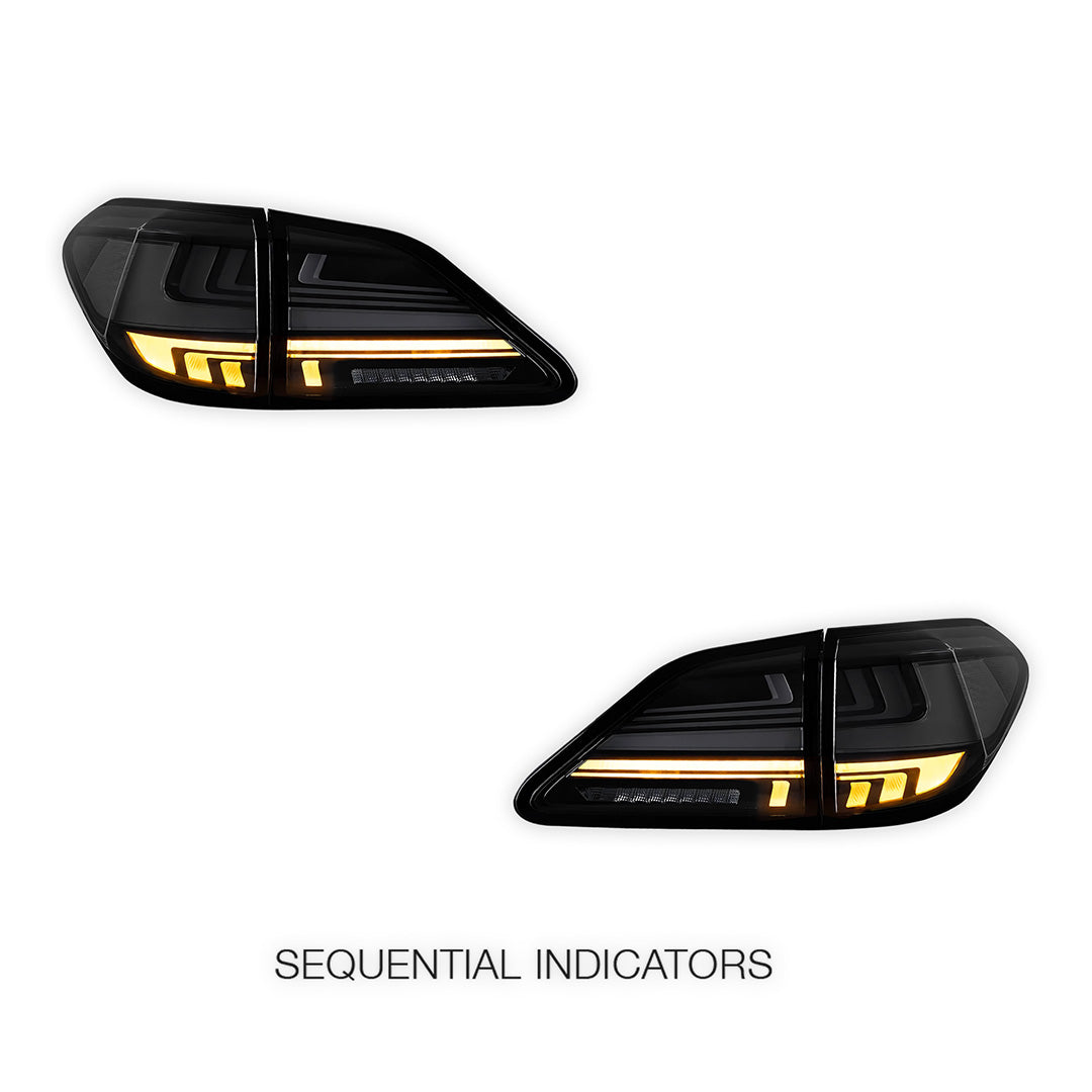 Lexus RX450h GYL15 (2009 - 2014) Sequential Black Smoked LED Tail Lights LH + RH