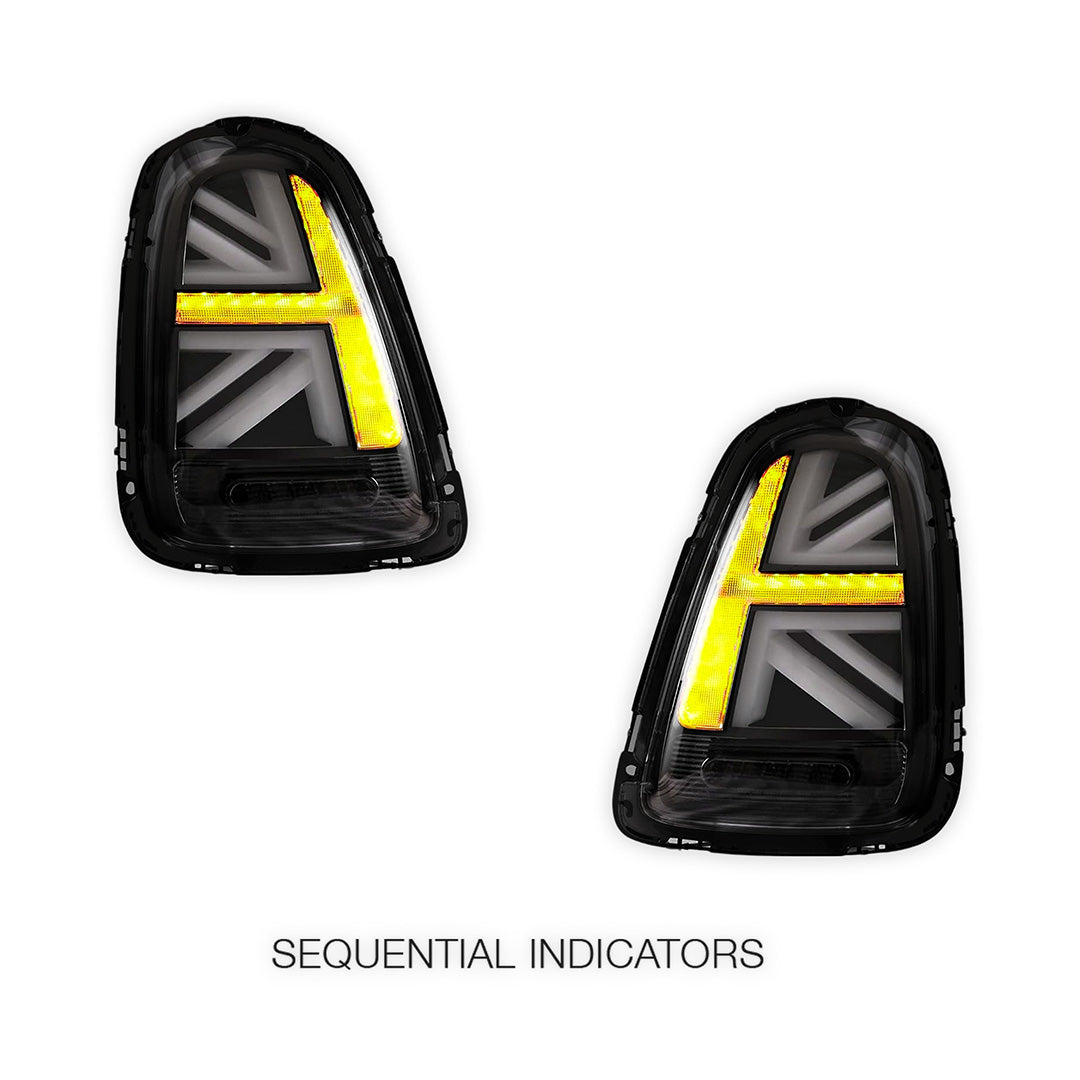 Mini Cooper R56 / R57 / R58 / R59 (2007 - 2015) Sequential Clear Smoked LED Tail Lights LH + RH