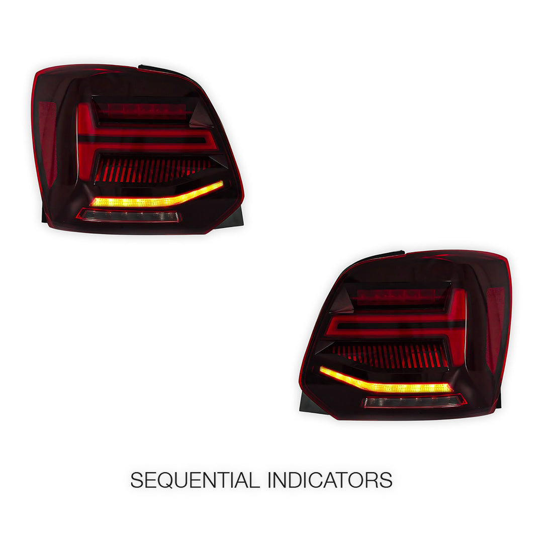Volkswagen Polo 6R (2009 - 2017) Sequential Red LED Tail Lights LH + RH