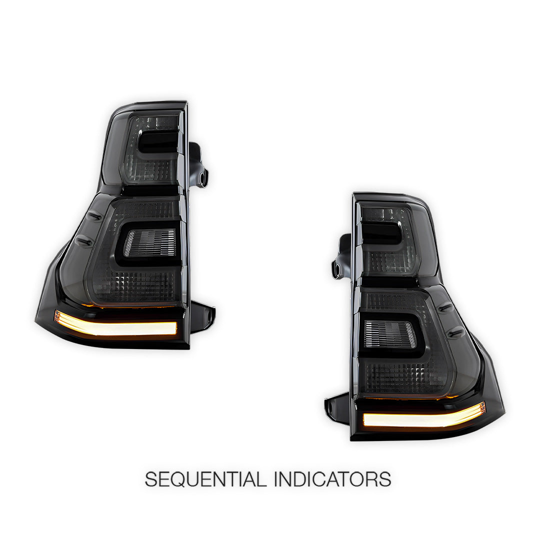 Toyota Prado 150 Series All Models (2010 - 2017) Sequential Smoked LED Tail Lights LH + RH