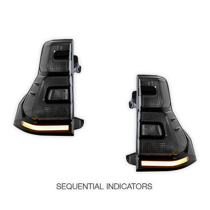 Toyota Prado 150 Series All Models (2010 - 2017) Sequential Smoked LED Tail Lights LH + RH