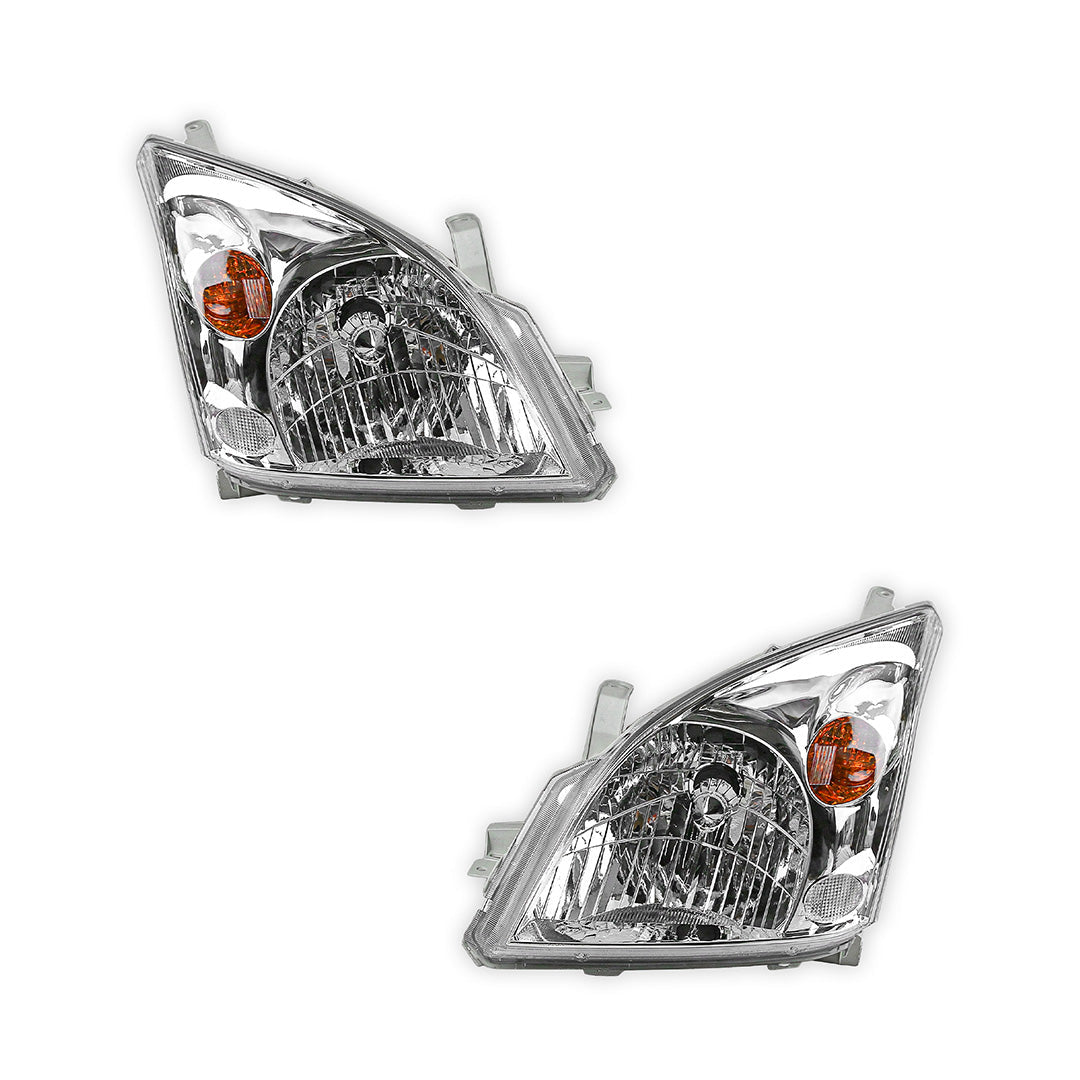 Toyota LandCruiser Prado 120 Series (2002 - 2009) Chrome OEM Style Headlights LH + RH