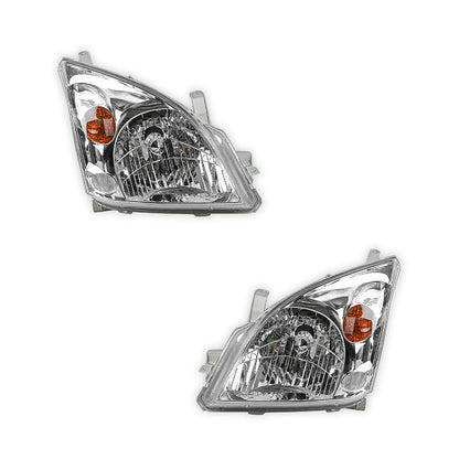 Toyota LandCruiser Prado 120 Series (2002 - 2009) Chrome OEM Style Headlights LH + RH