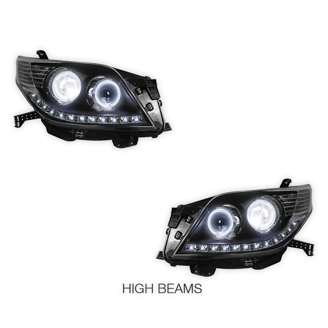 Toyota LandCruiser Prado 150 Series (2009 - 2013) Halo Angel Eyes Headlights LH + RH