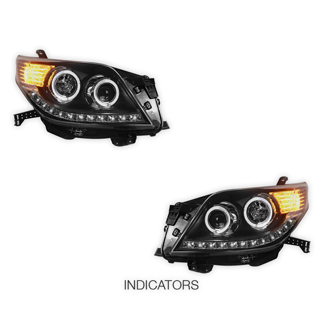 Toyota LandCruiser Prado 150 Series (2009 - 2013) Halo Angel Eyes Headlights LH + RH