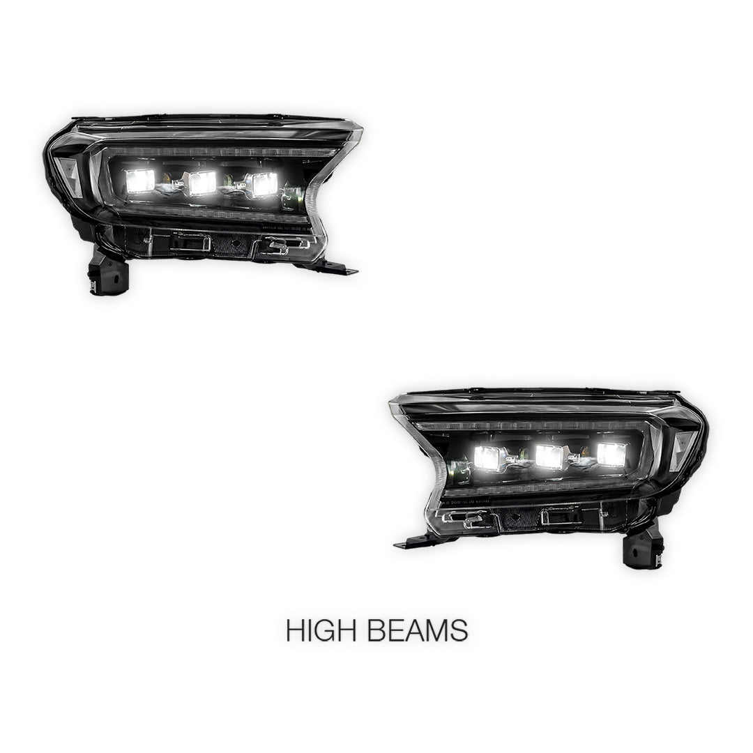 Ford Ranger PX MK2 / MK3 (2015 - 2021) Projector LED Headlights LH + RH